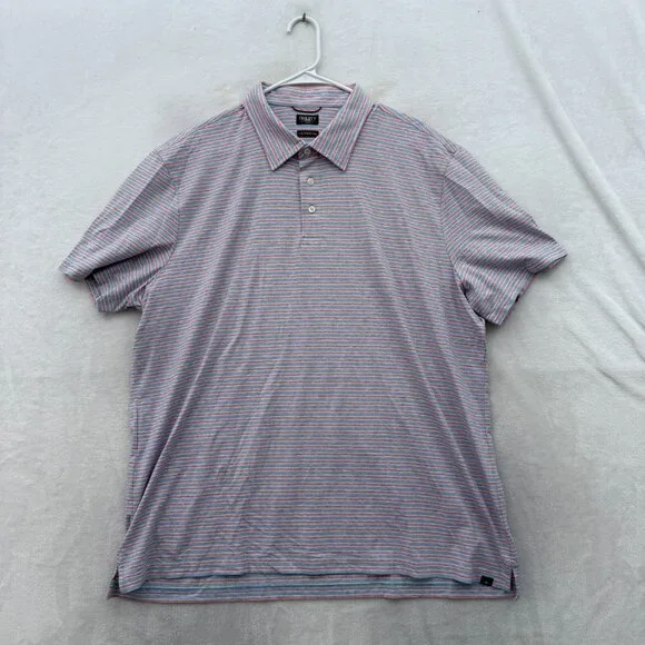 Faherty The Movement Polo Shirt Mens 2XL Multicolor Striped Pima Cotton Soft - Picture 1 of 7